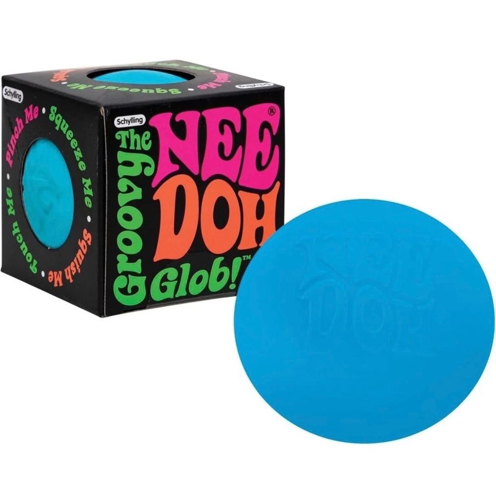 Schylling NeeDoh Groovy Glob Stress Ball VIRAL- Blue - Brand New!